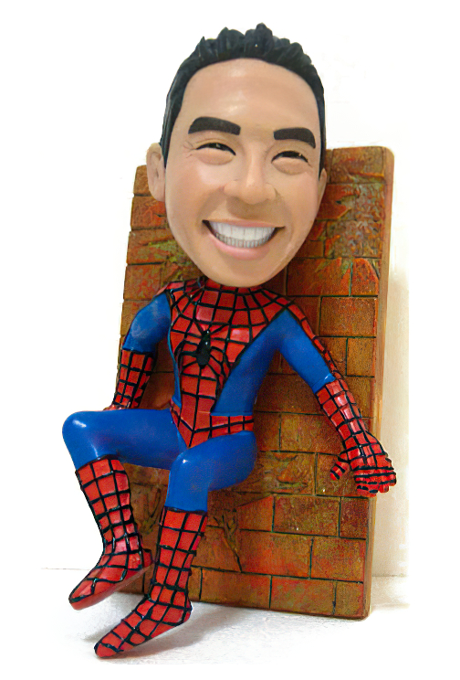 Bobblehead Lean Against The Wall Like Spider