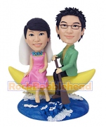 Romantic Couple On Banana Boat Bobblehead
