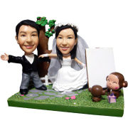 Wedding Couple with Monkey Custom Bobblehead