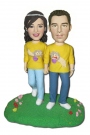 Couple walk On The Grassplot Bobblehead
