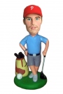 Golfer With Bag & Clubs Bobblehead